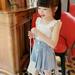 Leftwind Summer Newborn Infant Baby Girl Shirt Ruffles Suspender Top Solid Color Lace Blouse Kid Children's Clothes