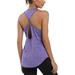 Women Backless Tank Top Workout Shirts Sleeveless Plain Yoga Fitness Gym Sports Tank Tops Vest Workout Crossback Tanks Summer Tee