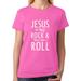 Tstars Womens Christian Shirts Christian Clothes Jesus is my Rock and Thats How I Roll Christian Clothes for Ladies Following Jesus Faith Shirts Christian Outfits Jesus Clothing Women T Shirt