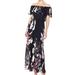 Multi Womens Pleated Off The Shoulder Maxi Dress 2