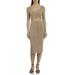 Bagatelle.NYC Women's Juniors Cutout Rib Knit Midi Dress