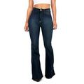 Sexy Dance Women's Juniors Bell Bottom Jeans High Waist Fitted Denim Pants Trousers