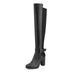 DREAM PAIRS Womens Fashion Over The Knee Boots Zip High Heel Thigh High Boots DEEANNE-1 BLACK/PU Size 7