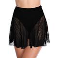 Avamo Women Ladies Lace Swim Skirt High Waist Bikini Bottoms Tankini Bottoms Swimwear Swimsuit Bottoms Sexy Bathing Suit Beachwear Swim Shorts Briefs Black