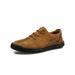 Avamo Mens Boat Loafers Leather Suede Lace Up Low Top Moccasin Loafers Comfort Shoes