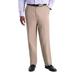 Men's Haggar Iron Free Premium Khaki Classic-Fit Flat Front Hidden Comfort Waistband Casual Pant Medium Khaki