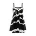 Avamo Women Striped Strap Mimi Dress V Neck With Button Cami Sundress Swing Summer Ruched Beach Short Dress