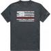RapDom Thin Red Line US Flag Tactical Graphics Mens Tee [Heather Charcoal Grey - L]