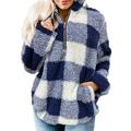 Winter Warm Jacket Coat for Women Long Sleeve Zip Outwear Stand Collar Sweater