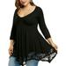Sexy Dance Womens Oversized 3/4 Sleeve Dresses Casual Plus Size Loose T-Shirt Dress Lace Sundress for Beach Party Cocktail Evening
