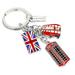 Monnel New Red London Bus Flag Phone Box Metal Charms Keychain with Velvet Bag Z148-E