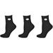 Sierra Socks Girls School Uniform 3 Pair Pack Pima Cotton Turn Cuff Seamless Toe W16813 (Sock Size 8-9.5, Fits Shoe Size 12-6, Black)