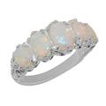 Sterling Silver Ladies 5 Stone Colourful Fiery Opal Ring - Size R