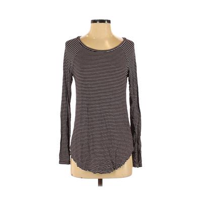 American Eagle Outfitters Long Sleeve T-Shirt: Purple Stripes Tops - Women's Size X-Small