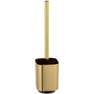 WC-Garnitur Auron Gold, WC-Bürstenhalter aus hochwertigem Kunststoff, Gold, Kunststoff gold - gold