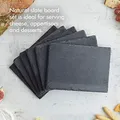 Plats en ardoise carrée en pierre noire naturelle sous-verre solide assiette à sushi assiette à