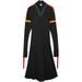 Burberry Ladies Colour Block Detail Jersey Turtleneck Dress In Black