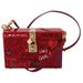 Dolce and Gabbana Hand Painted Wooden Red BOX SICILY Leather Bag Purse