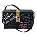 Dolce and Gabbana Hand Painted Wooden Black BOX SICILY Leather Purse