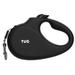 TUG 360Â° Tangle-Free Heavy Duty Retractable Dog Leash for Up to 55 lb Dogs; 16 ft Strong Nylon Tape/Ribbon; One-Handed Brake Pause Lock (Medium Black)