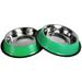 American Pet Supplies Dog Bowls Set of 2 Non Skid & Non Tip Colored Stainless Steel Bowls for Puppies and Dogs