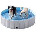 Alden Design Foldable Pet Swimming Pool Wash Tub for Cats and Dogs Gray Large 47.2