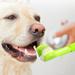 Shulemin Pet Toothbrush Three Sided Multi-angle Cleaning Plastic Dog Soft Bristle Toothbrush for Oral Care Atrovirens