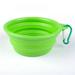 Alvage 1 Pack Extra Large Size Collapsible Dog Bowl Food Grade Silicone BPA Free Foldable Expandable Cup Dish for Pet Cat Food Water Feeding Portable Travel Bowl Blue and Green Free Carabiner