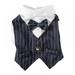 Maynos Puppy Stylish Suit Bow Tie Costume Wedding Shirt Formal Tuxedo with Black Tie Dog Prince Wedding Bow Tie Suit(S-2XL)