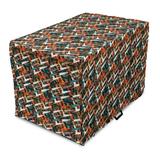Abstract Dog Crate Cover Warm Colored Brush Marks with Dots Pattern Diagonal Stripes on a Dark Backdrop Easy to Use Pet Kennel Cover for Medium Large Dogs 35 x 23 x 27 Multicolor by Ambesonne