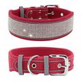 Dog Collar for Large Dogs Rhinestones Dog Collar Bling Diamond Girl Dog Collars for Medium Dogs Adjustable Suede Reflective Wide Dog Collars