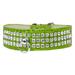 Mirage Pet Leather Rhinestone Dog Collar Lime Green XS