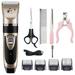 Brand Sale!Spree USB Pet Hairdressers Tool Set Low Noise Rechargeable Dog Trimmer Cordless Pet Grooming Tool Professional Dog Hair Trimmer with Comb Guides Scissors