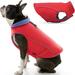 Gooby Sports Dog Vest - Red Small - Fleece Lined Dog Jacket Coat with D Ring Leash - Reflective Vest Small Dog Sweater Hook and Loop Closure - Dog Clothes for Small Dogs Indoor and Outdoor Use