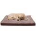 FurHaven Pet Products Two-Tone Faux Fur & Suede Deluxe Cooling Gel Memory Foam Pet Bed for Dogs and Cats - Espresso Jumbo