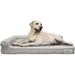 PetFusion BetterLounge Suede Orthopedic Memory Foam Dog Bed Grey Large
