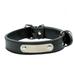 PU Leather Dog Collar Padded Personalized Pet ID Collar Customized for Small Medium Large Dog - Black