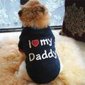 Wuffmeow Dog T Shirts Pet Autumn Winter Warm Vests I Love My Mommy Daddy Dog Clothes Raglan Sleeve Fleece Sweater For Small Medium Dogs