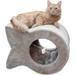 Majestic Pet | Kitty Cave Cat Scratcher Faux Fur and Sisal Beige