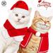 Luxtrada 3pcs/Set Pet Dog Christmas Hat and Red Scarf with Christmas Cloak Hooded Style Keep Warm Cat Dog Clothing (Size S)