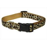 Sassy Dog Wear Leopard Dog Collar- Natural - Medium