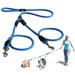 Pawtitas Two Dog Leash 6 ft Reflective Pet Rope Blue Dog Leash for 2 Dogs Medium - Large