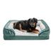 FurHaven Pet Products Velvet Waves Perfect Comfort Cooling Gel Top Sofa-Style Pet Bed for Dogs & Cats - Celadon Green Medium
