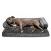 FurHaven Pet Products Plush & Velvet Comfy Couch Orthopedic Sofa-Style Pet Bed for Dogs & Cats - Dark Gray Large