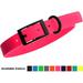 DogLine - Biothane Waterproof Dog Collar Strong Coated Nylon Webbing with Black Hardware Odor-Proof for Easy Care Clean High Performance Fits Small Medium Large Dogs(Neon Pink: L: 9 - 12 |W 1/2 )