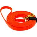 Viper - Biothane K9 Working Dog Leash Waterproof Lead for Tracking Training Schutzhund Odor-Proof Long Line with Solid Brass Snap for Puppy Medium and Large Dogs(Orange: W: 3/8 | L: 15 ft)