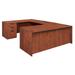 Legacy 71 x 35 in. U Desk with Double Full Pedestal Drawer Unit