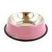 PetEquip Stainless Steel Pets Feeding Bowl Anti-slip Non-toxic Heat-resisting Food Water Dish Plate 34cm Pink