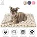 GustaveDesign Large Dog Pet Sleep Mat Soft Warm Reversible Fleece Crate Bed Mat Kennel Pad Cage Cushion for Large Small Medium Dog Cat Yellow L