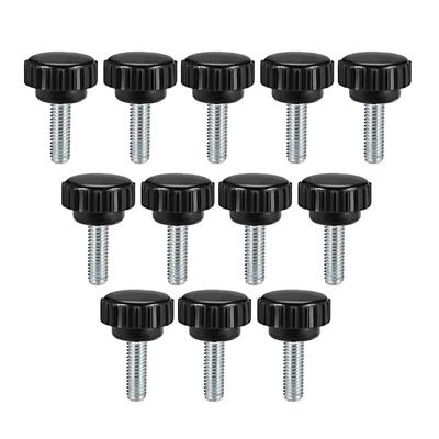 M6x15mm Male Thread Knurled Clamping Knobs Grip Thumb Screw on 12Pcs - Black,Silver Tone